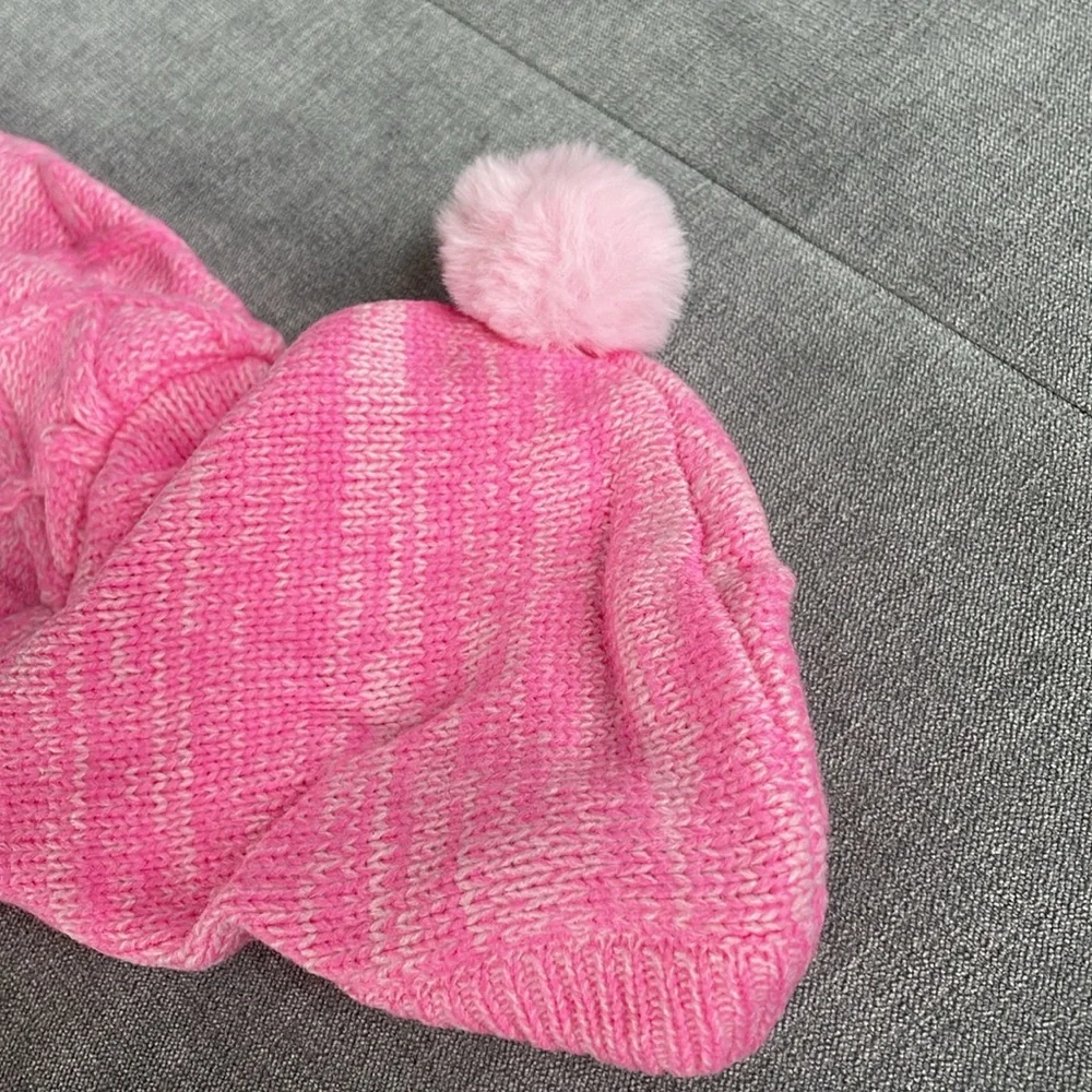 Light Pink Dog/Cat Hoodie With Puffball